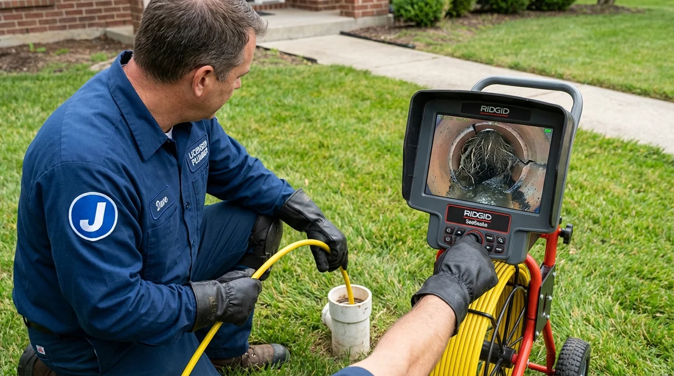 Sewer camera inspection being performed by Johns Plumbing LLC in Philmont
